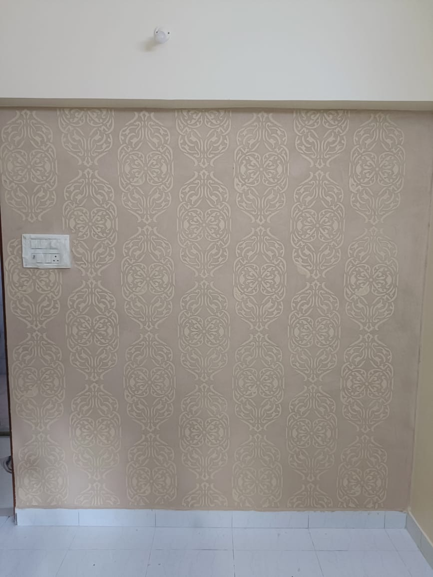 Decorative stencil wall painting project by Madhubani Colours Hub