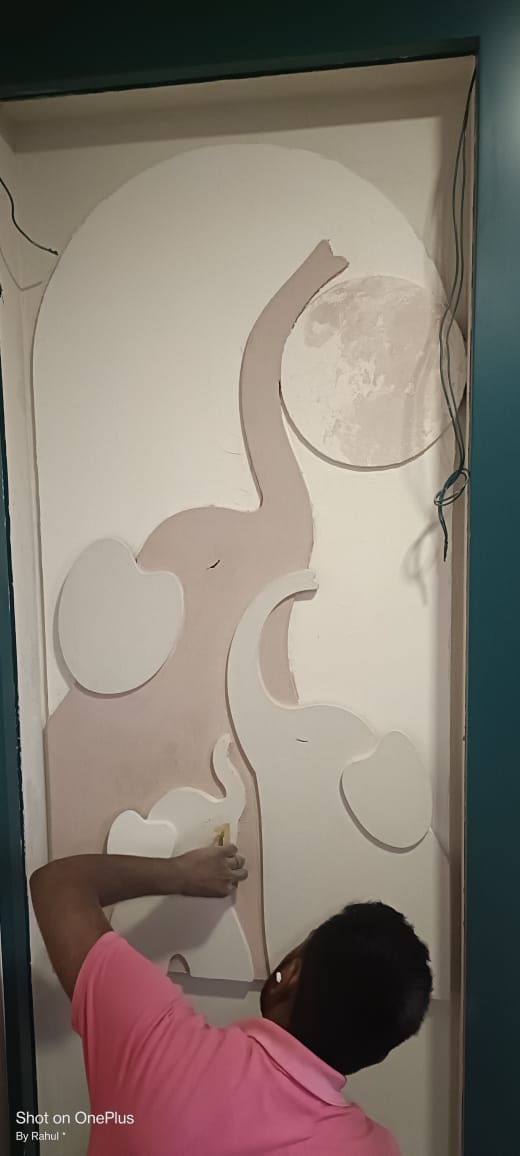 Custom wall art work in progress
